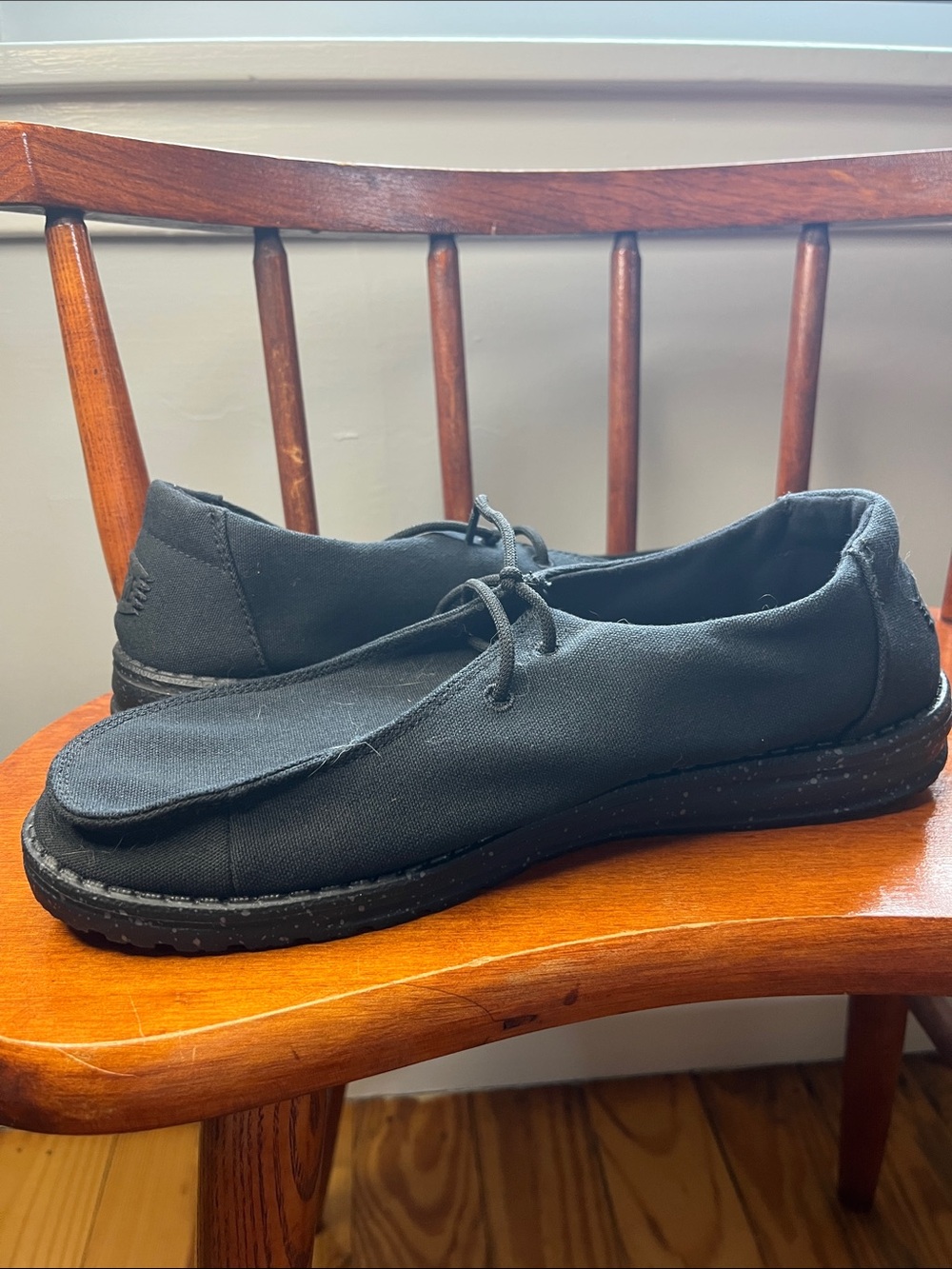 NWOT Hey Dude Wendy Canvas Black Speckled Sole Slip On Shoes Women’s 9 - Picture 6 of 10